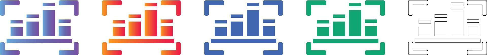 Data Analytics Selection Frame Icons Set vector