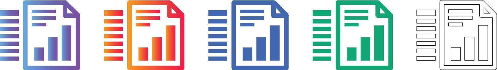Document Data Report Interface Icon Set vector