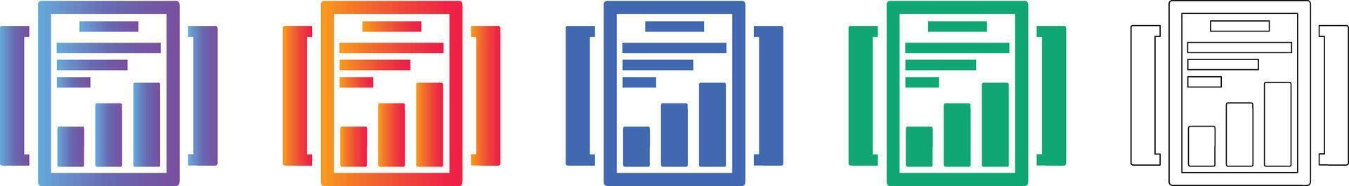 Document Data Report Analysis Icon Set vector