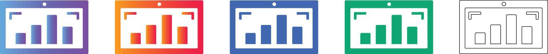 Data Visualization Tablet Interface Icon Set vector