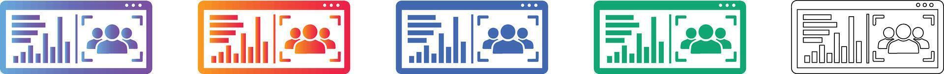 User Analytics Web Interface Icons vector