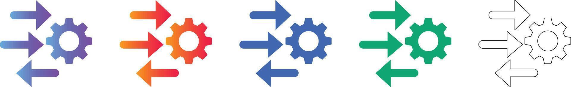 Industrial Workflow Optimization Process Icons vector