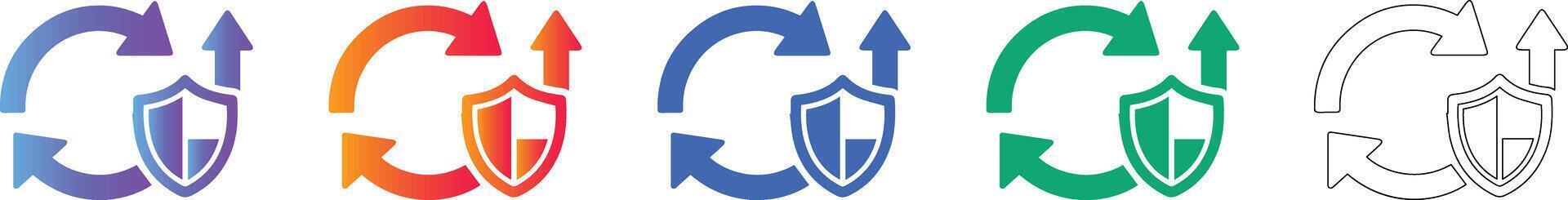 Data Security and Sync Process Icons vector