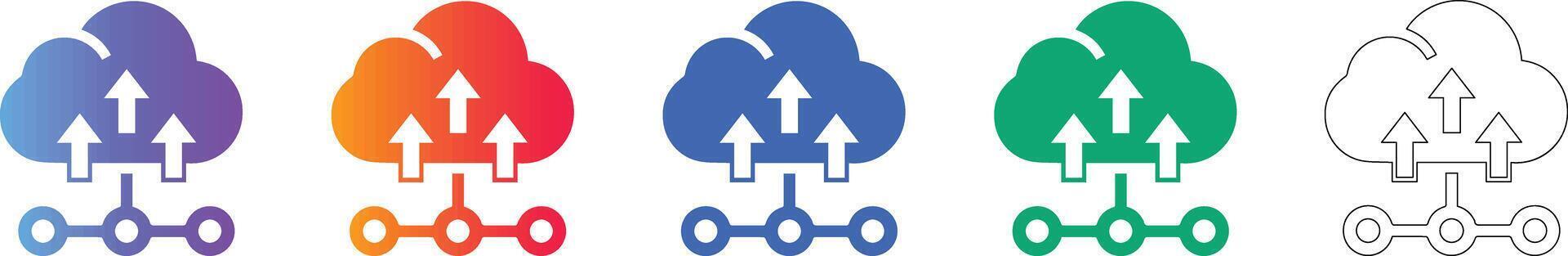 nube datos subir redes íconos vector