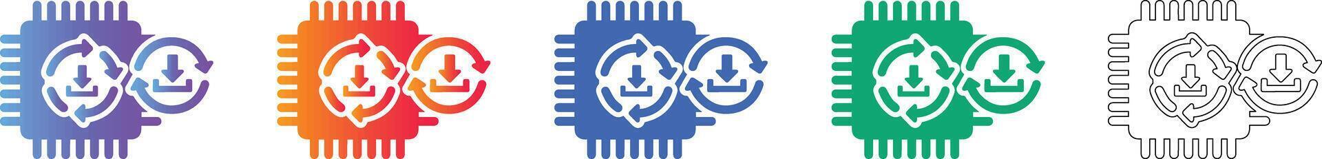 Processor Chip Software Update Graphic vector