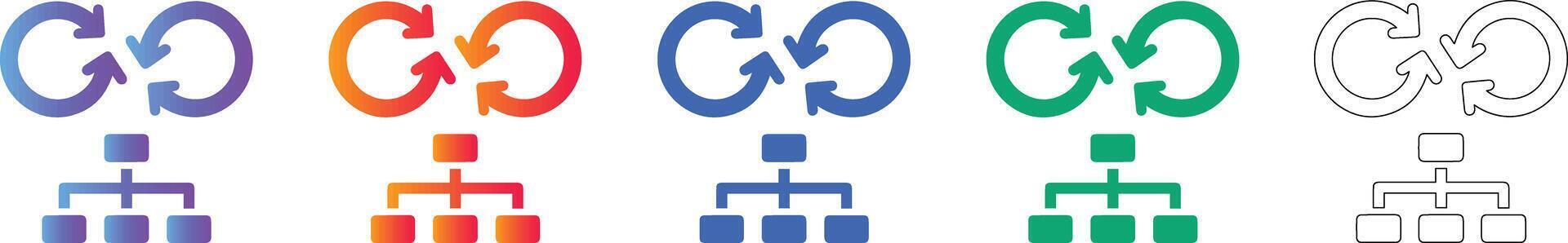 Process Optimization Workflow Icons vector