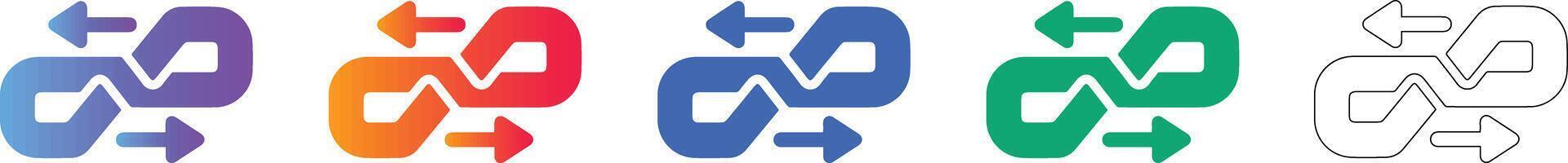 Continuous Loop and Process Flow Icons vector