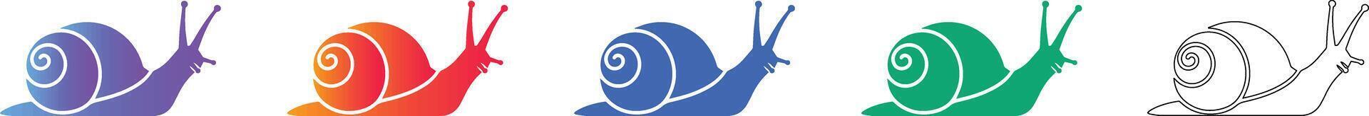 Snail Loading Progress Icons vector