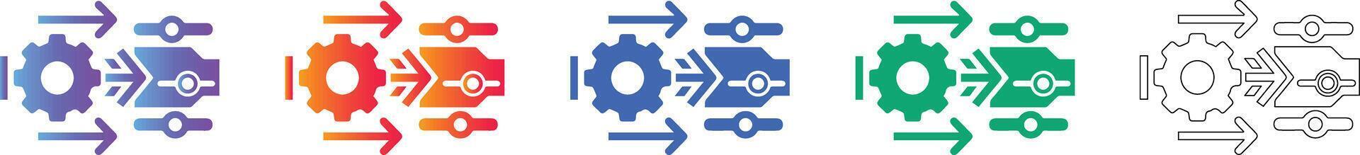 Technical Process Flow Icons vector