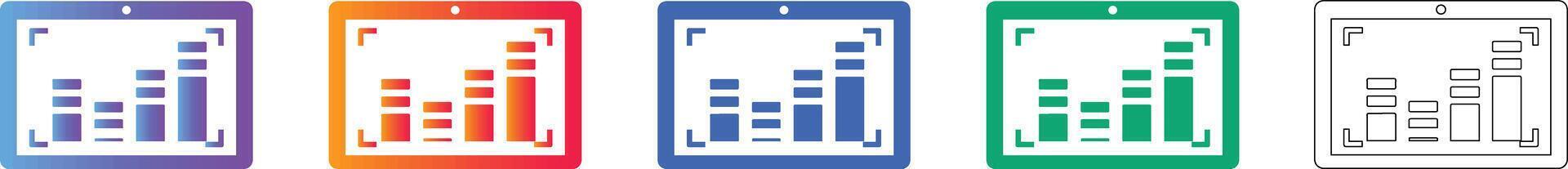 Data Range Focus Interface Icons vector