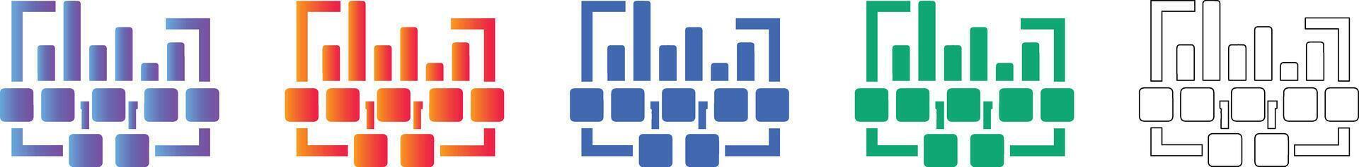 datos red estructura diagrama de flujo íconos vector