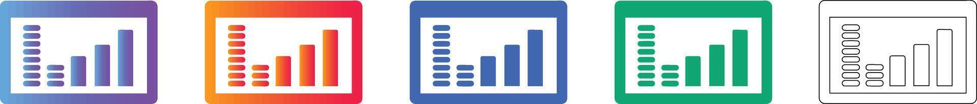 Data Analytics Bar Chart Set vector