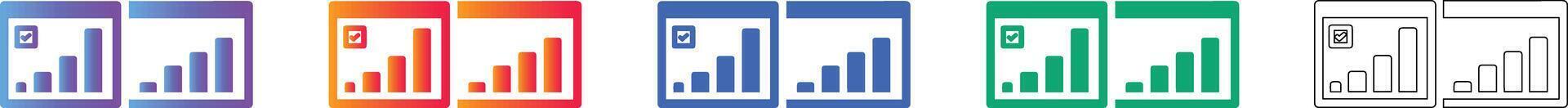 Comparative Data Window Icon Set vector