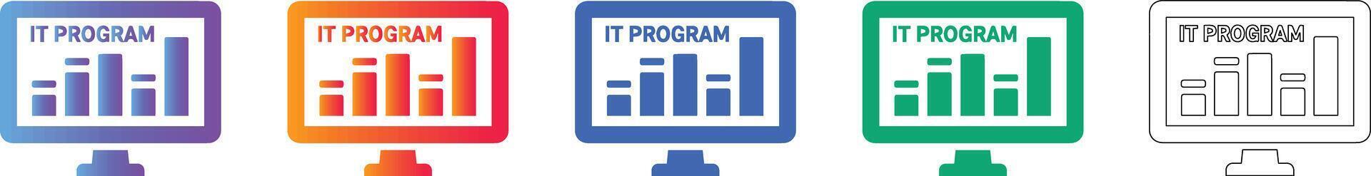 IT Program Analysis Dashboard Icons vector