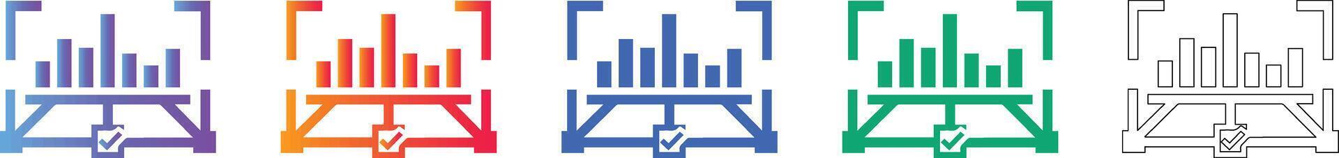 Verified Data Analytics Icon Set vector