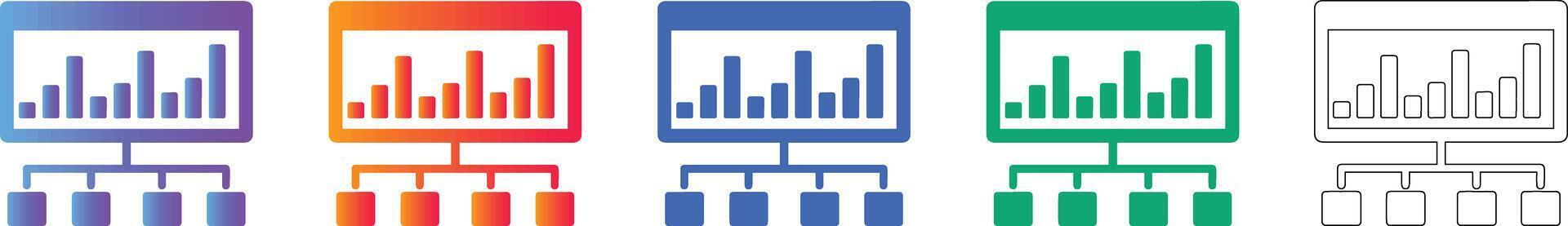 Hierarchical Data Structure Node Icons vector
