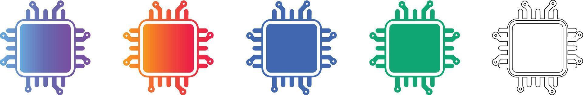 Microchip Processor Technology Icon Set vector
