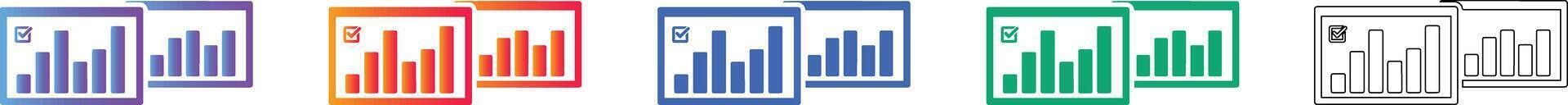 Comparative Data Report Icon Set vector