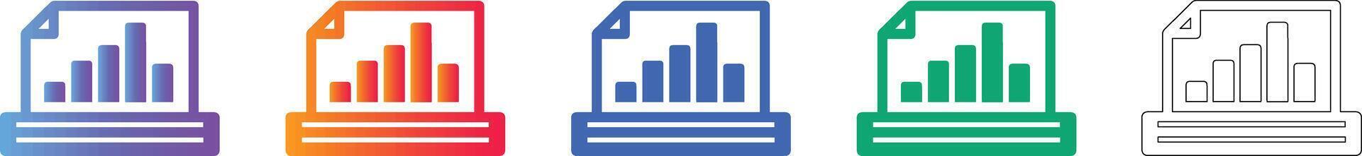 Document Data Chart Icon Set vector