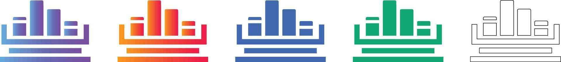 Data Structure Bar Chart Icon Set vector