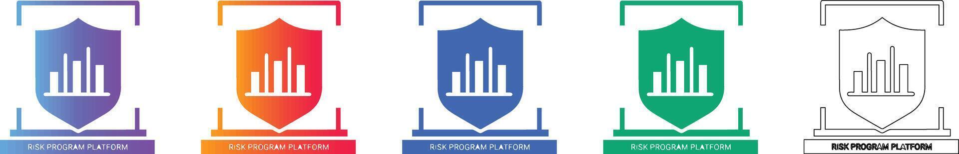 Risk Program Platform Data Icons vector