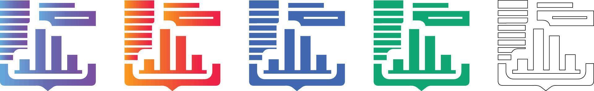 Data Processing and Analysis Icon Set vector