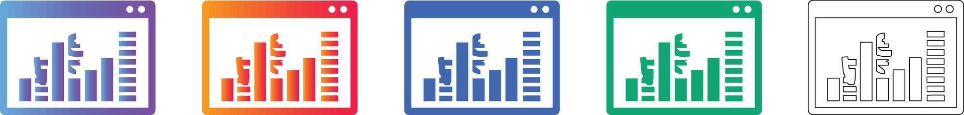 Window Interface Analytics Icons vector