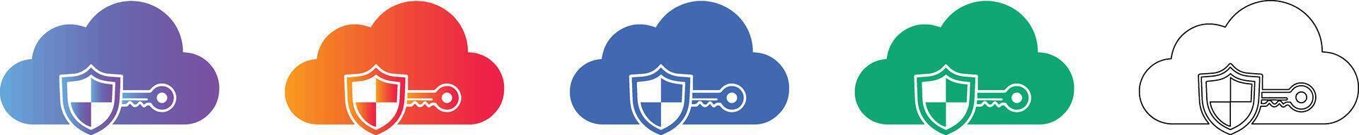Cloud Security Icon Set vector