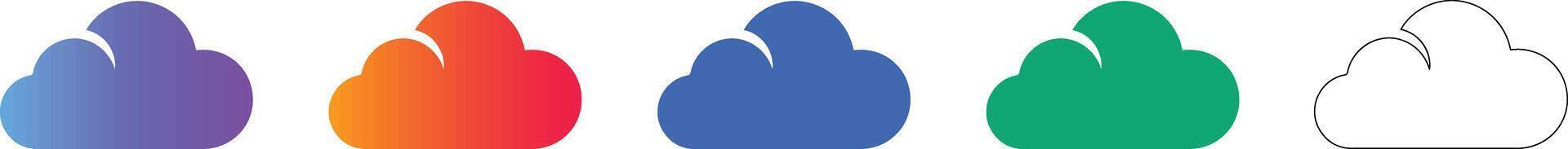 Cloud Computing Icon Set for Digital Storage vector