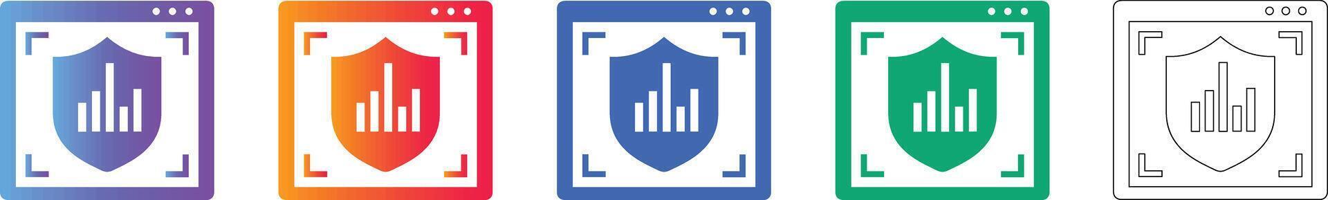 Secure Data Analytics Window Icons vector
