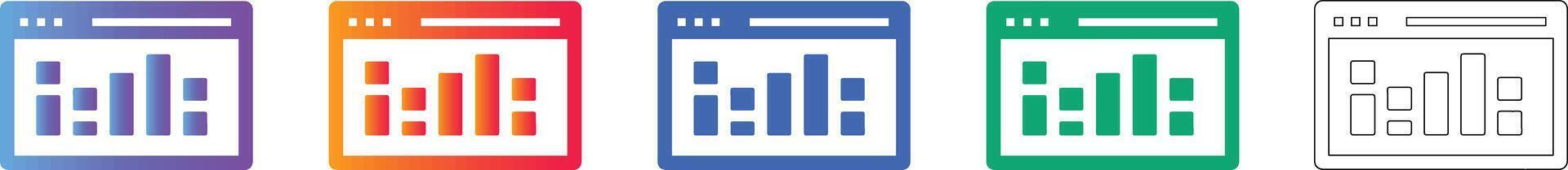 Web Browser Interface Data Visualization Icons vector