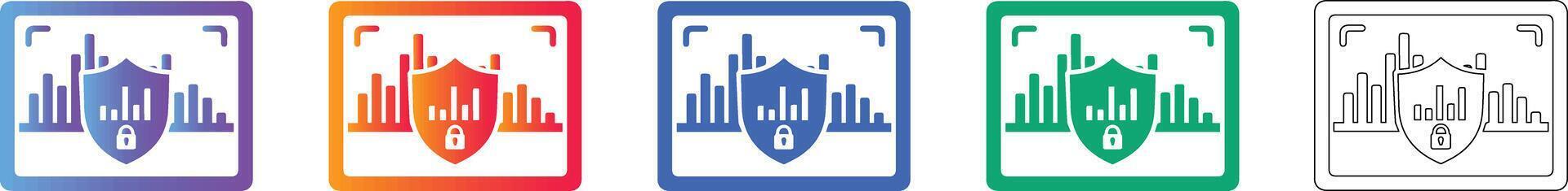 Encrypted Analytics Security Icons vector