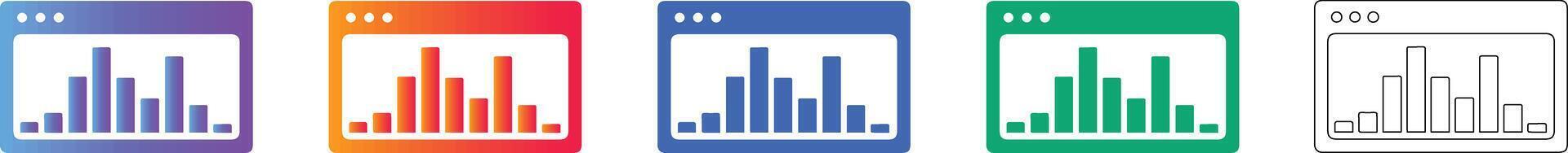 Website Performance Analytics Icon Set vector