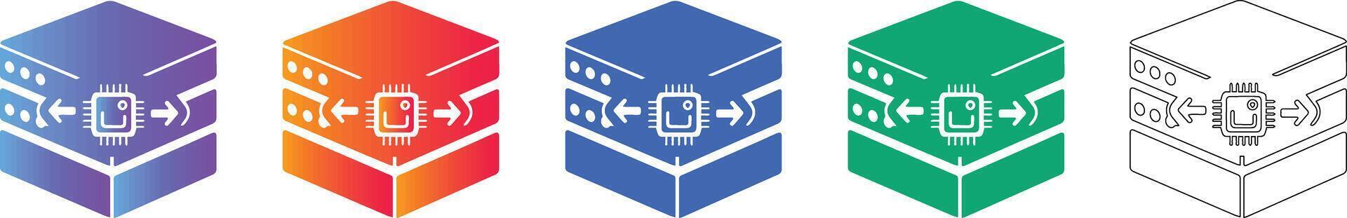 servidor procesador datos íconos vector