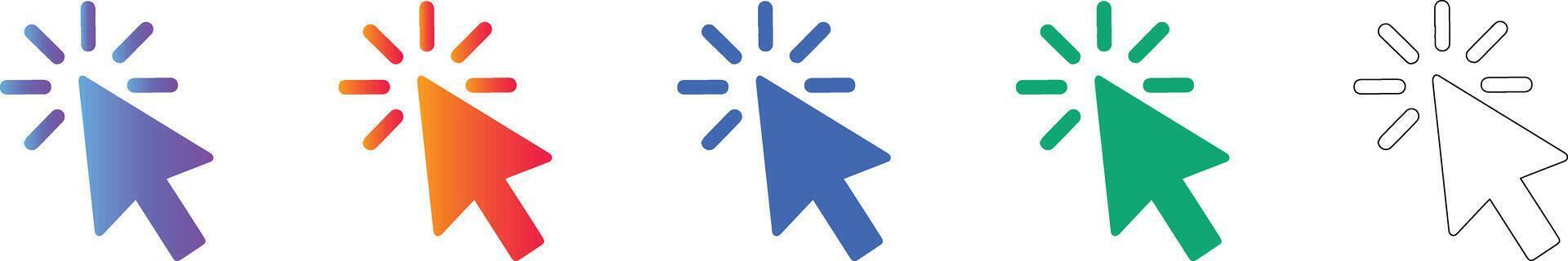 Interactive Loading Cursor Pointer Icon Pack vol 16709 vector