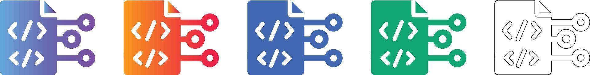 Programming Source Code File Icon Set vol 17185 vector
