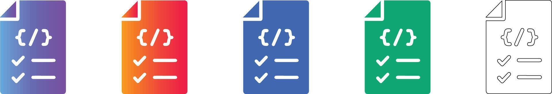 Code Development Task List Icons vector
