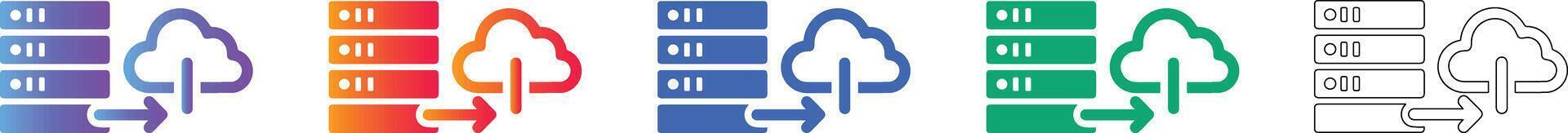 Cloud Data Server Transfer Icons vector