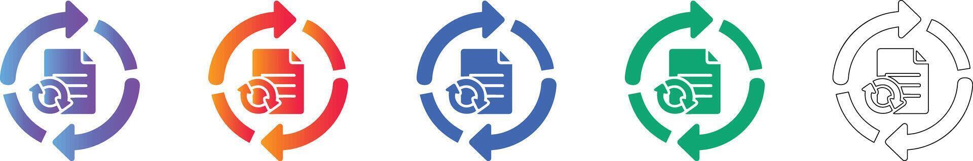 documento actualizar proceso icono conjunto vector