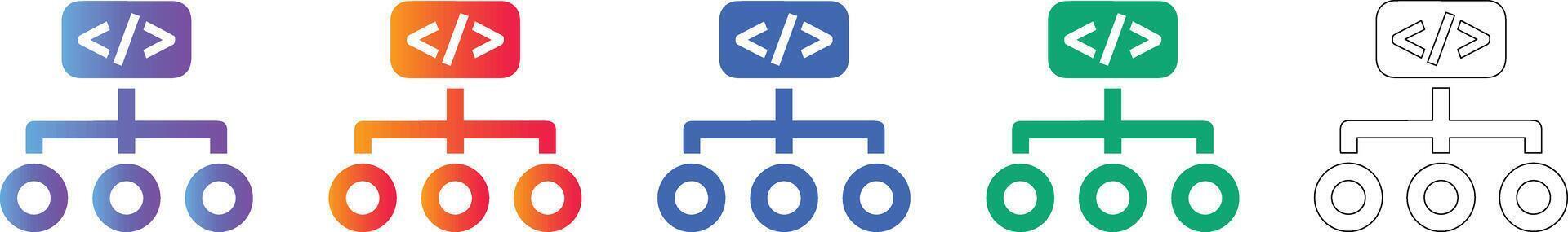 software desarrollo código estructura icono vol 17498 vector