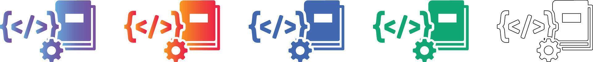 Software Development Code Book Icon Set vector