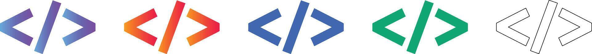 Programming Syntax Code Bracket Icons vector