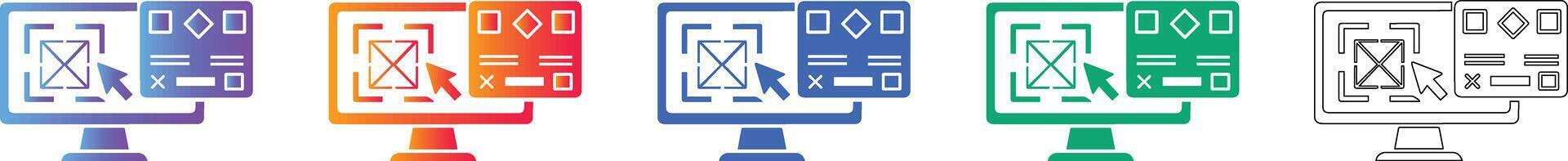 sitio web diseño estructura metálica usuario interfaz íconos vector