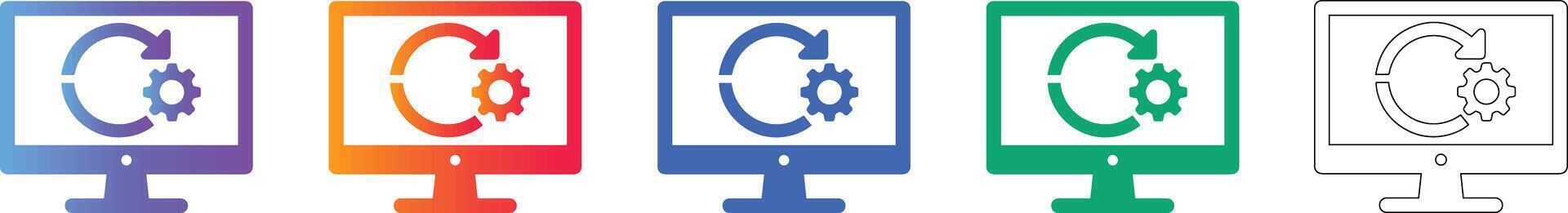 software actualizar cargando icono conjunto vector