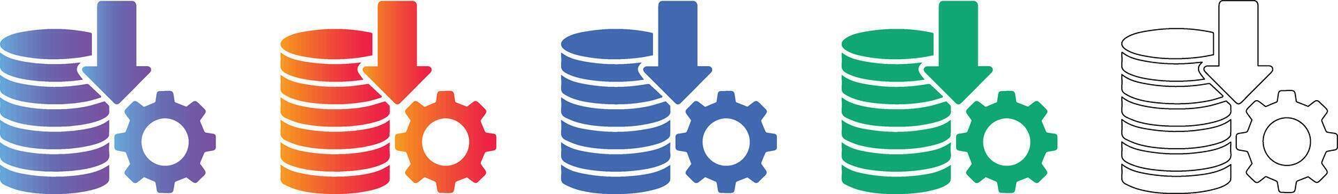 Database Optimization Icon Pack vector