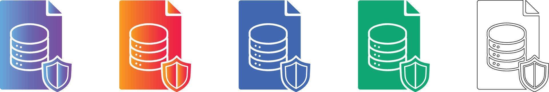 documento datos seguridad íconos vector