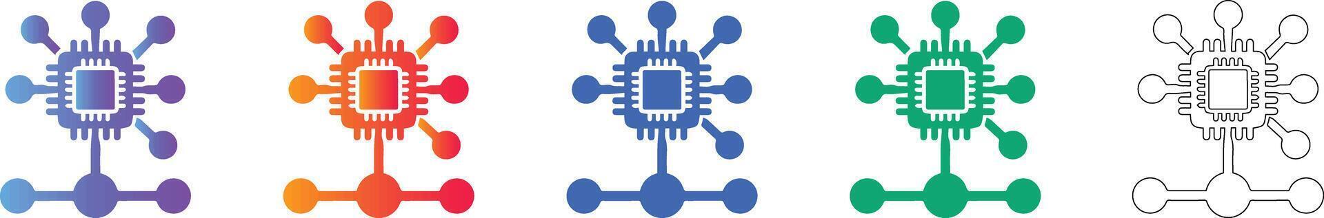 UPC procesador chip red ilustración vector