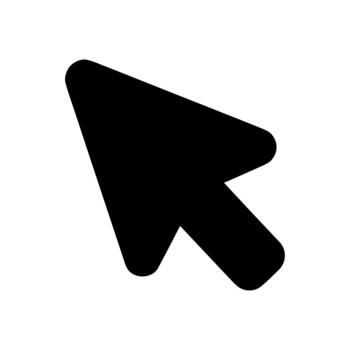 Simple Solid Cursor Arrow Pointer Isolated Shape Sign Icon vector