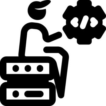 Solid style icon showing api integration vector