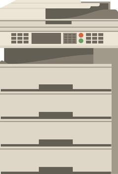 Multi function office printer machine managing documents vector